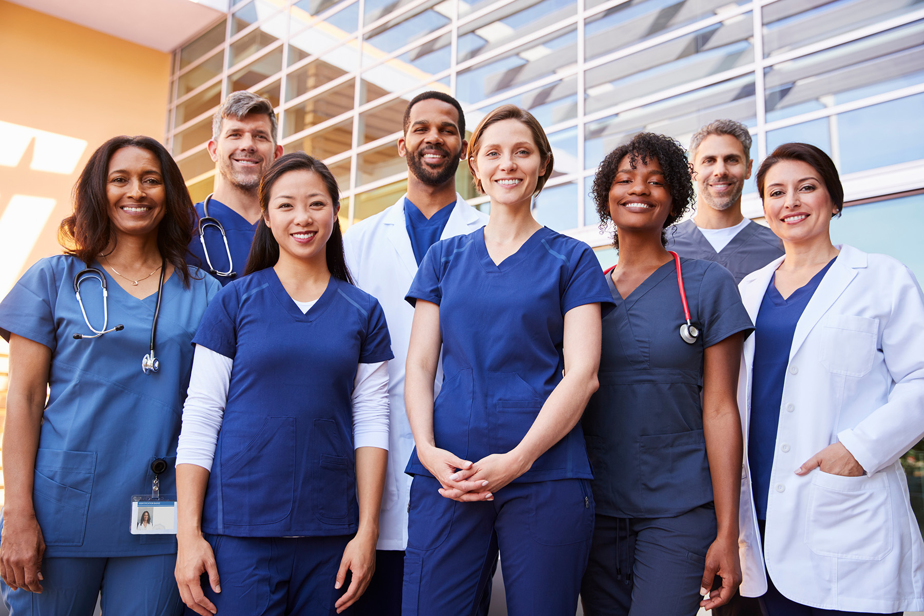 A group of medical staff smiling